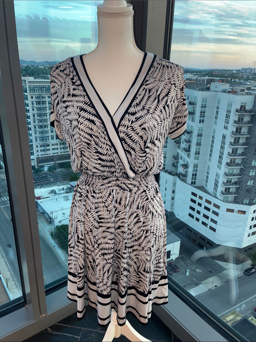 Michael Kors Black and White Print Dress